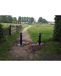 Vierkante antiparkeerpaal 15 x 15 x 140 zwart