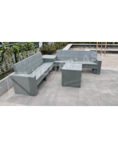 Loungeset met hocker grijs
