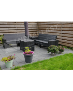 Loungeset met hocker zwart