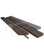 Vlonderplank zonder versteviging 4 x 19,7 cm grijs